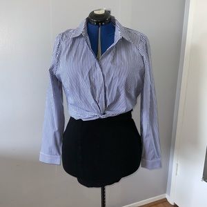 Forever 21 Striped Business Crop Top